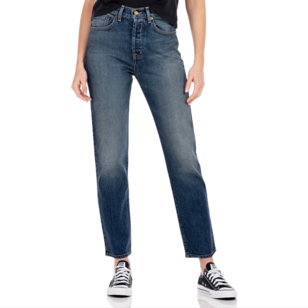 NWT Fidelity Denim High-Rise Straight Jeans in Classic Indigo Wash